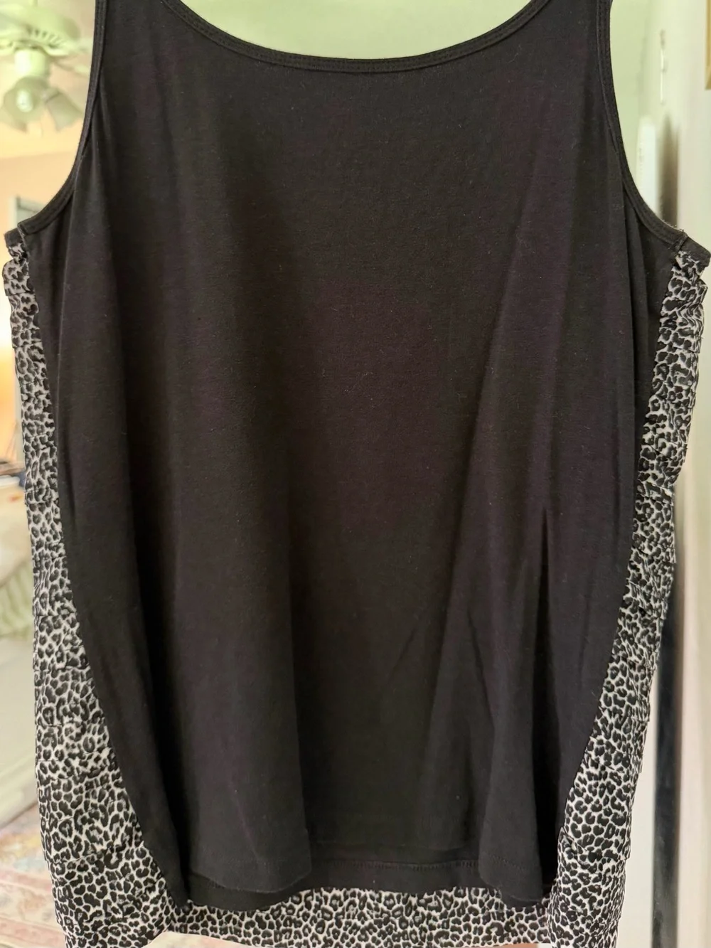 New York & Company Black and White Leopard Print Tank - Picture 3 of 3